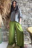Basso Shirring Wide Leg Pant Verde
